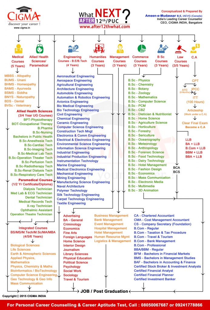 career-chart-after12th-color - Courses and Colleges after 10th